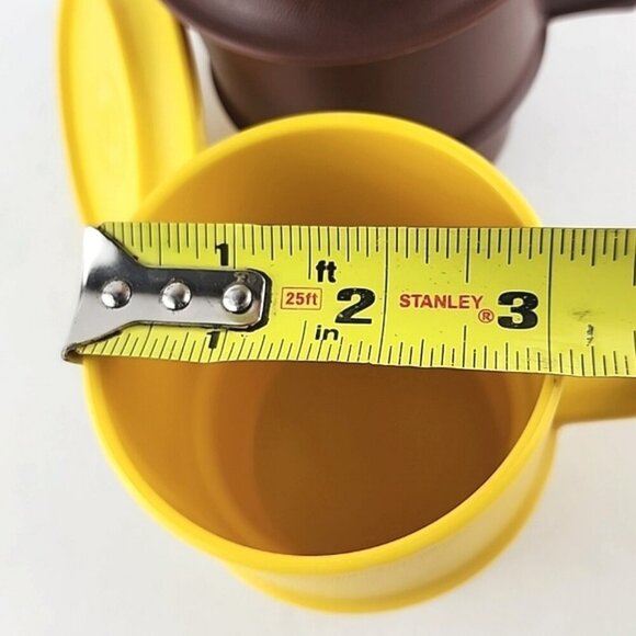 Tupperware Vintage Harvest Colours 4 Stackable Cups #1312  & Coasters #1313 - Picture 10 of 11